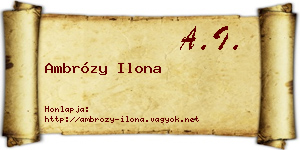 Ambrózy Ilona névjegykártya
